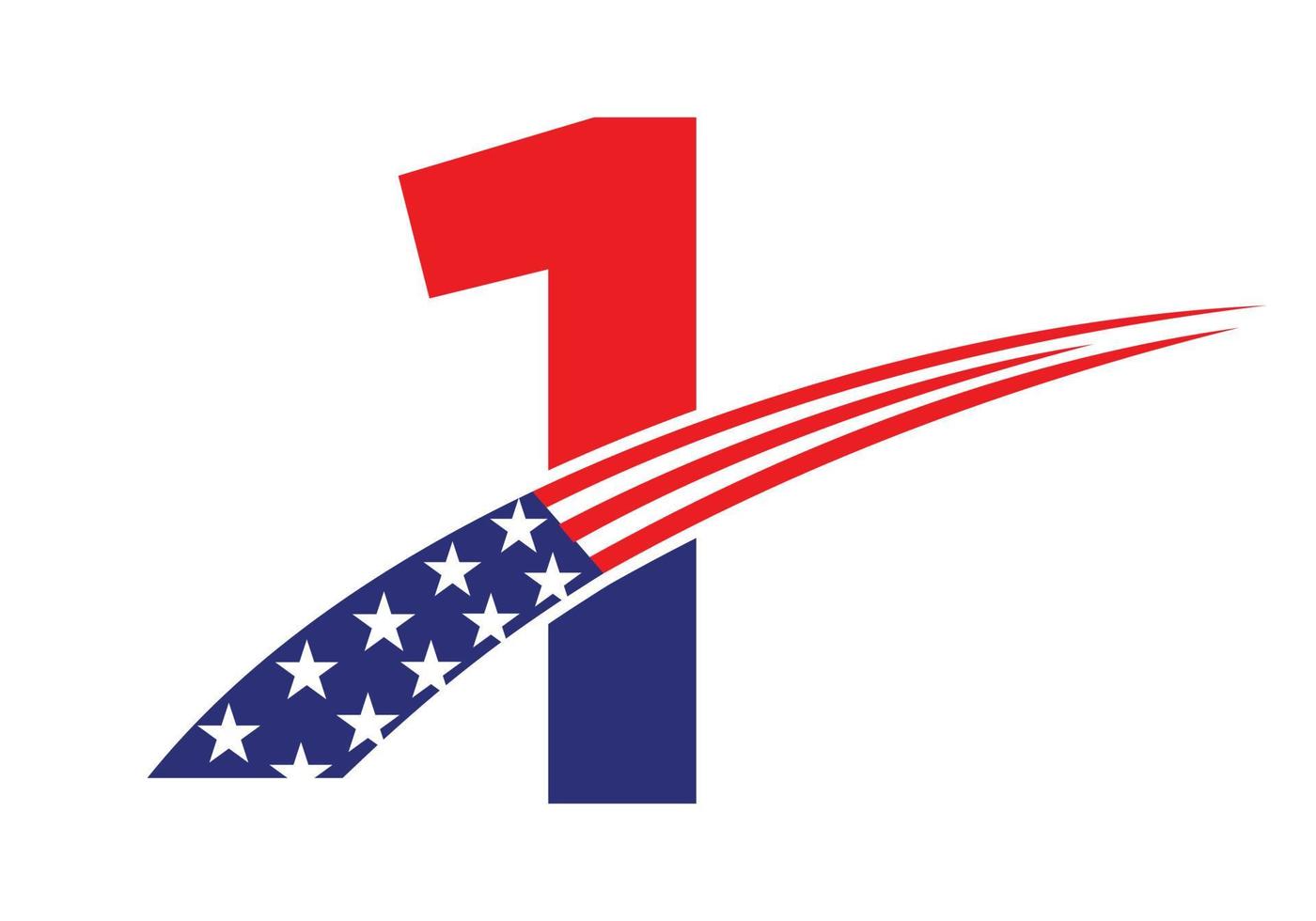 Initial Letter 1 American Logo. USA American Logo 17639204 Vector Art