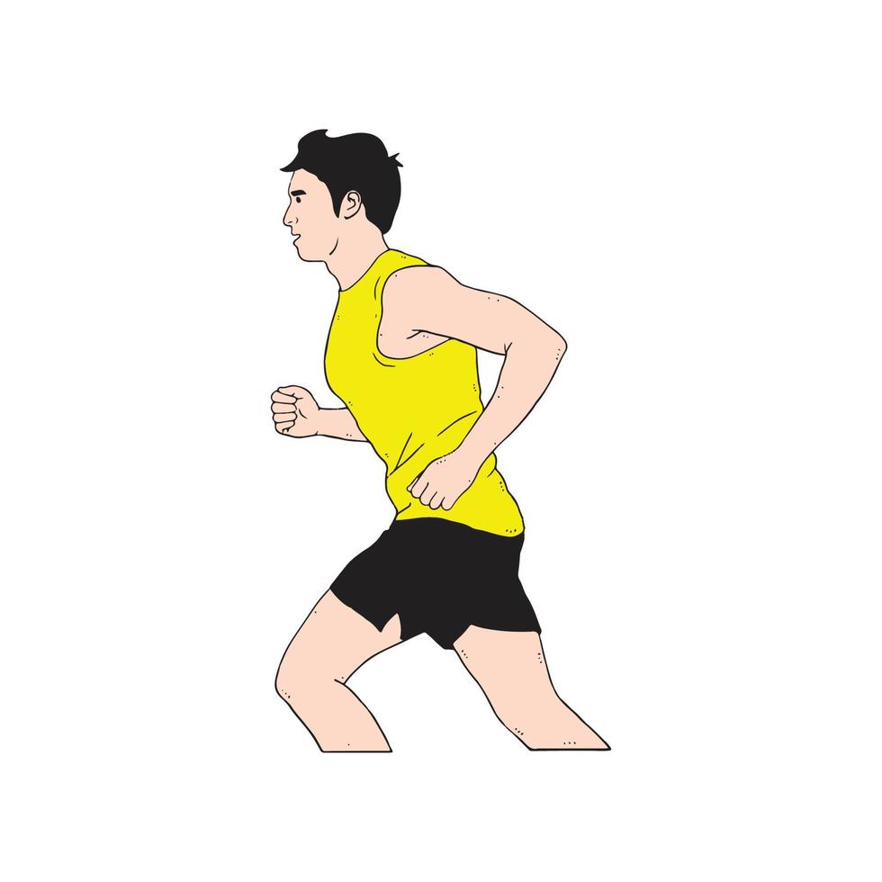man is jogging vector