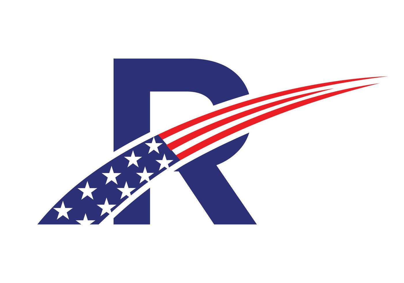 letra inicial r logotipo americano. logo americano de estados unidos vector