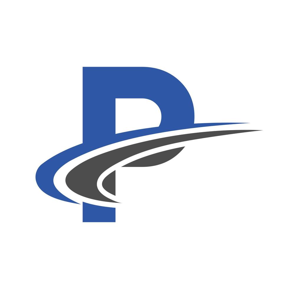 diseño de logotipo de letra p para negocios de marketing y finanzas vector