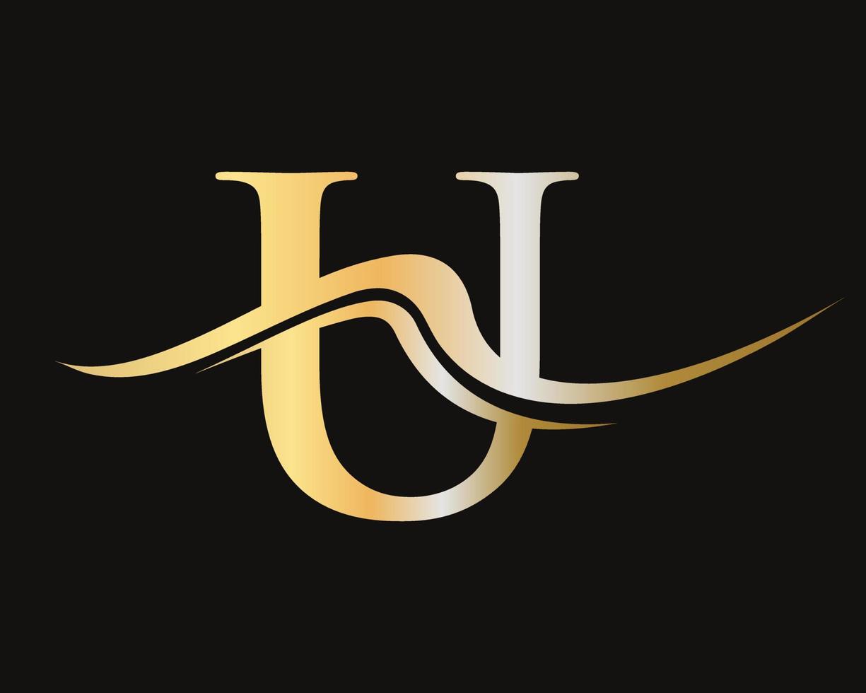 plantilla de diseño de logotipo de letra u diseño lujoso y elegante vector