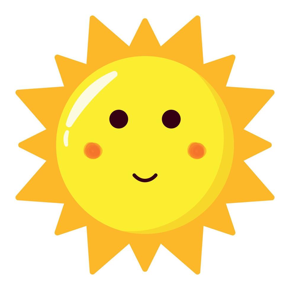 Sun Smile Face Icon Kawaii Clipart Vector Illustration Sticker