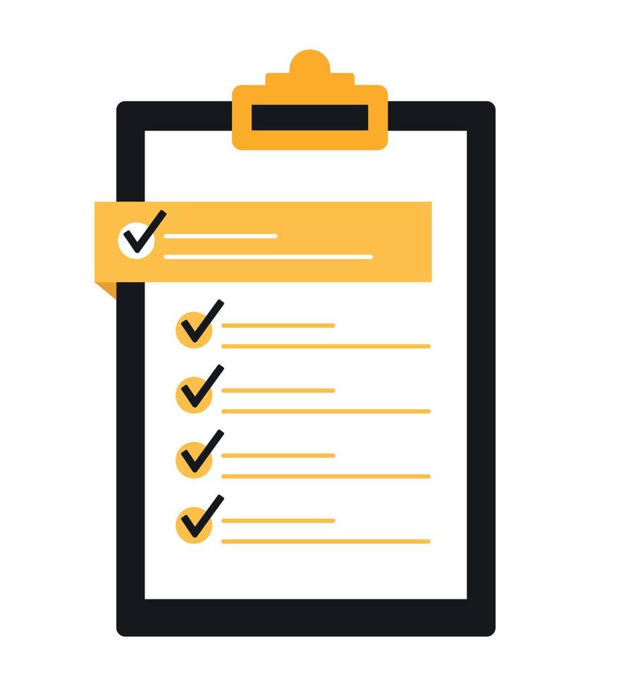 Clipboard with Checklist Clipart Vector Illustration for Web Icon