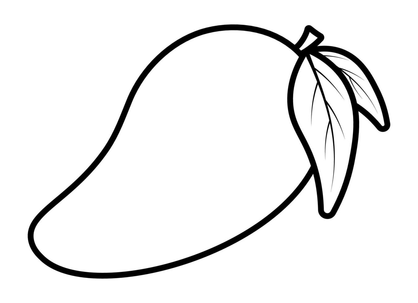 línea negra fruta de mango para colorear página vector ilustración imagen sobre fondo blanco para niños en edad preescolar libro de actividades