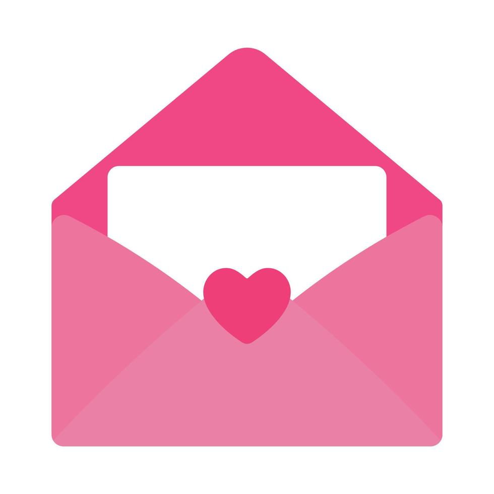 Flat Love Letter Message in Pink Envelope Icon Animated Vector Illustration