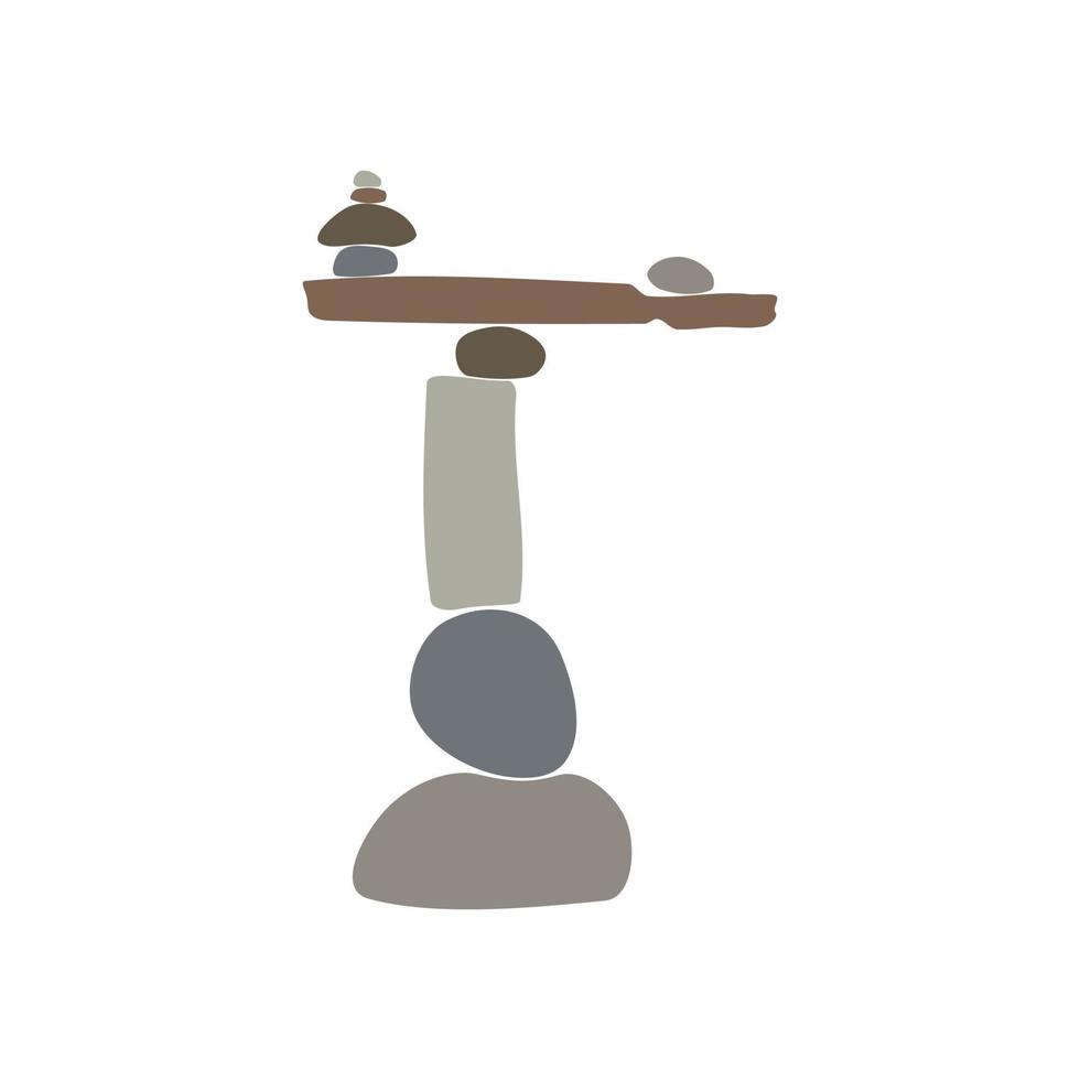 Rock Balance with leaf logo vector