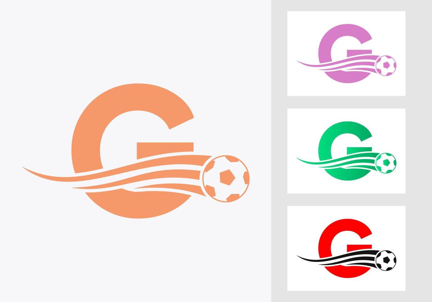 Soccer Football Logo On Letter G Sign. Soccer Club Emblem Concept Of Football Team Icon vector