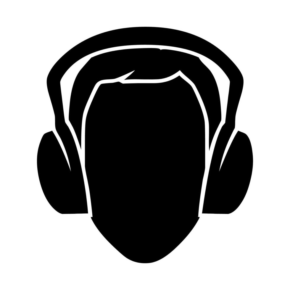 Hombre con auriculares icono ilustración vectorial diseño gráfico vector