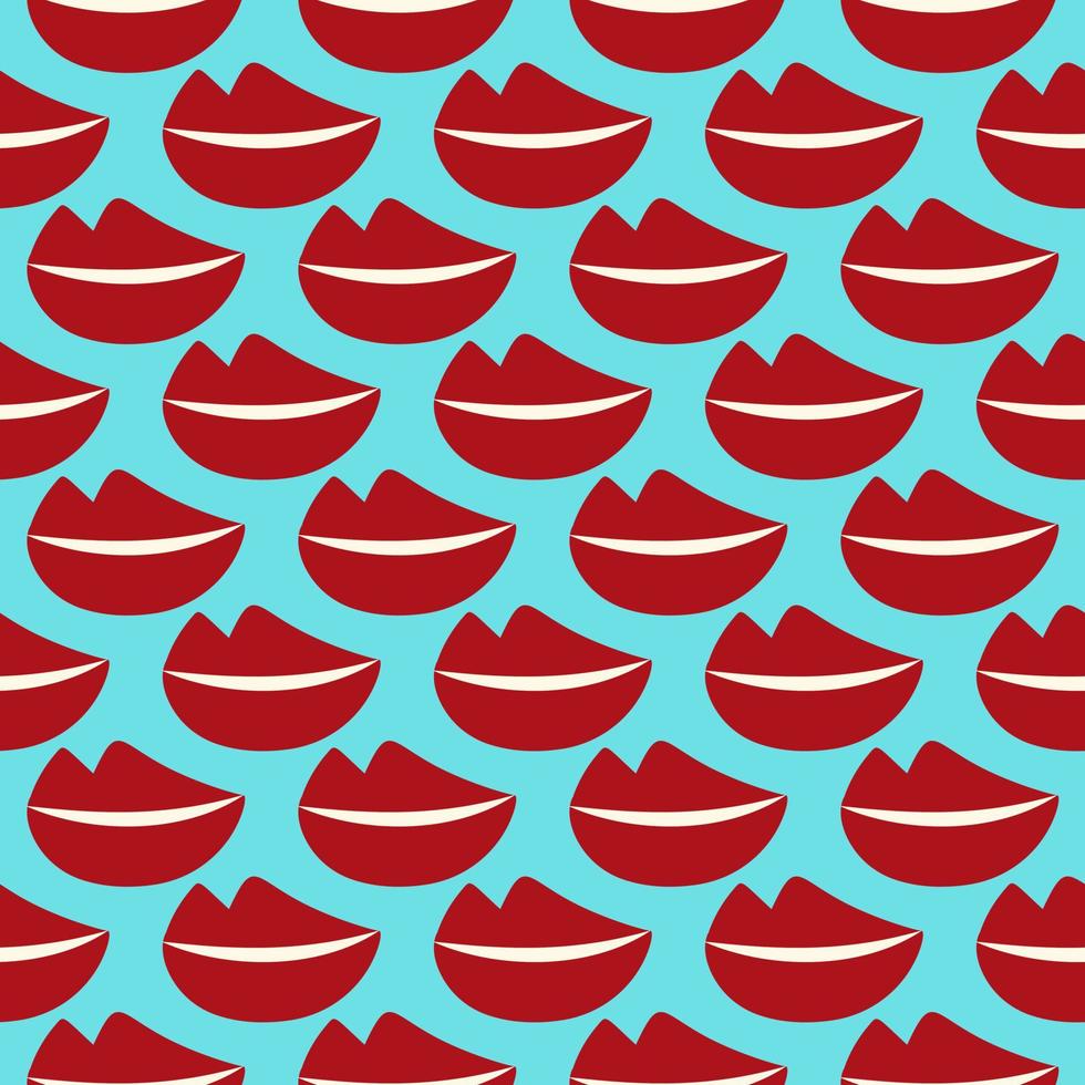 Funny pattern with red lips. Lips seamless background vector
