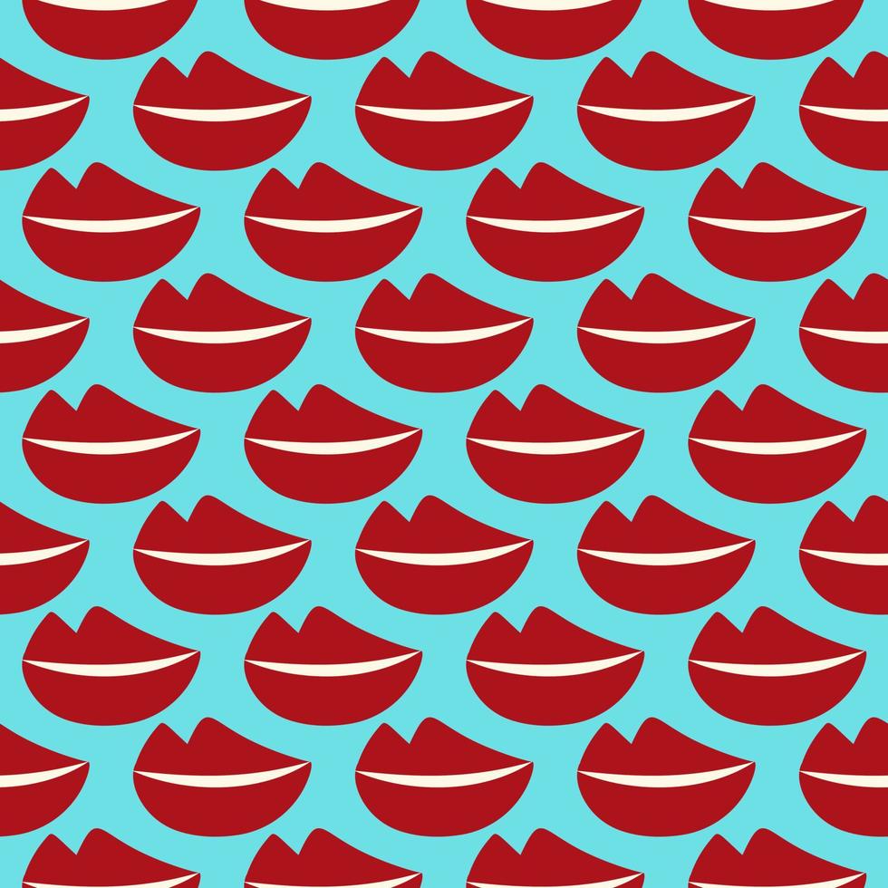 Funny pattern with red lips. Lips seamless background vector