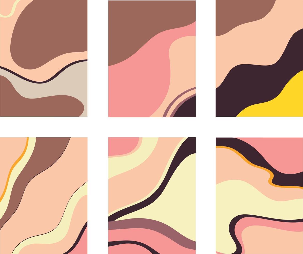 Set of images with colorful chaotic patterns vector