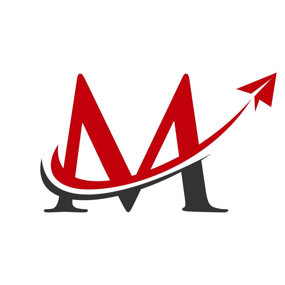 logotipo de viaje en la plantilla de vector de letra m