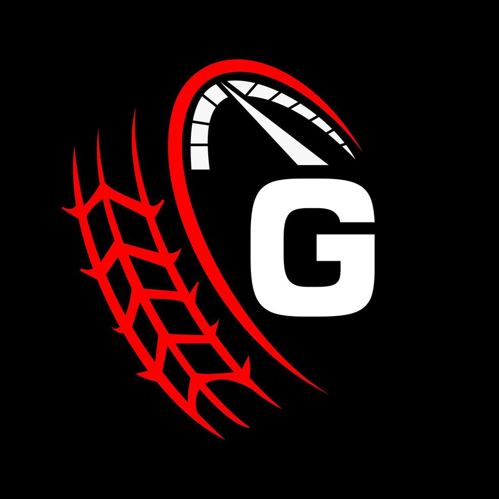 Car Automotive Logo On Letter G Speed Concept. Sport Car Template For Car Service vector
