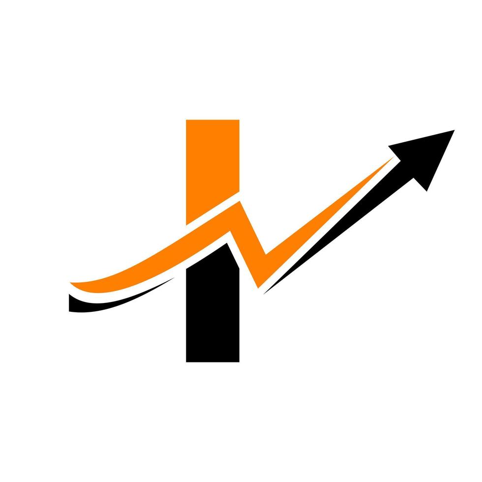 Letter I Financial Logo Template With Marketing Growth Arrow vector