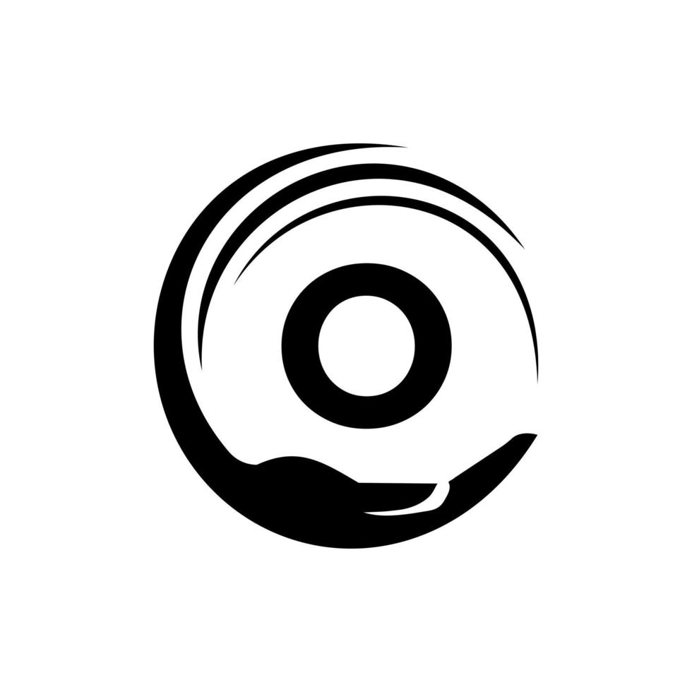 logotipo de la letra o caridad. signo de logotipo de trabajo en equipo de unidad vector