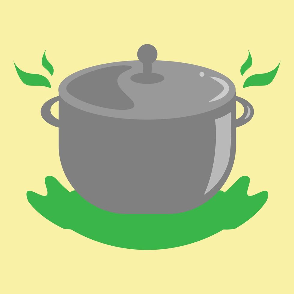 Healthy pot simple logo design vector