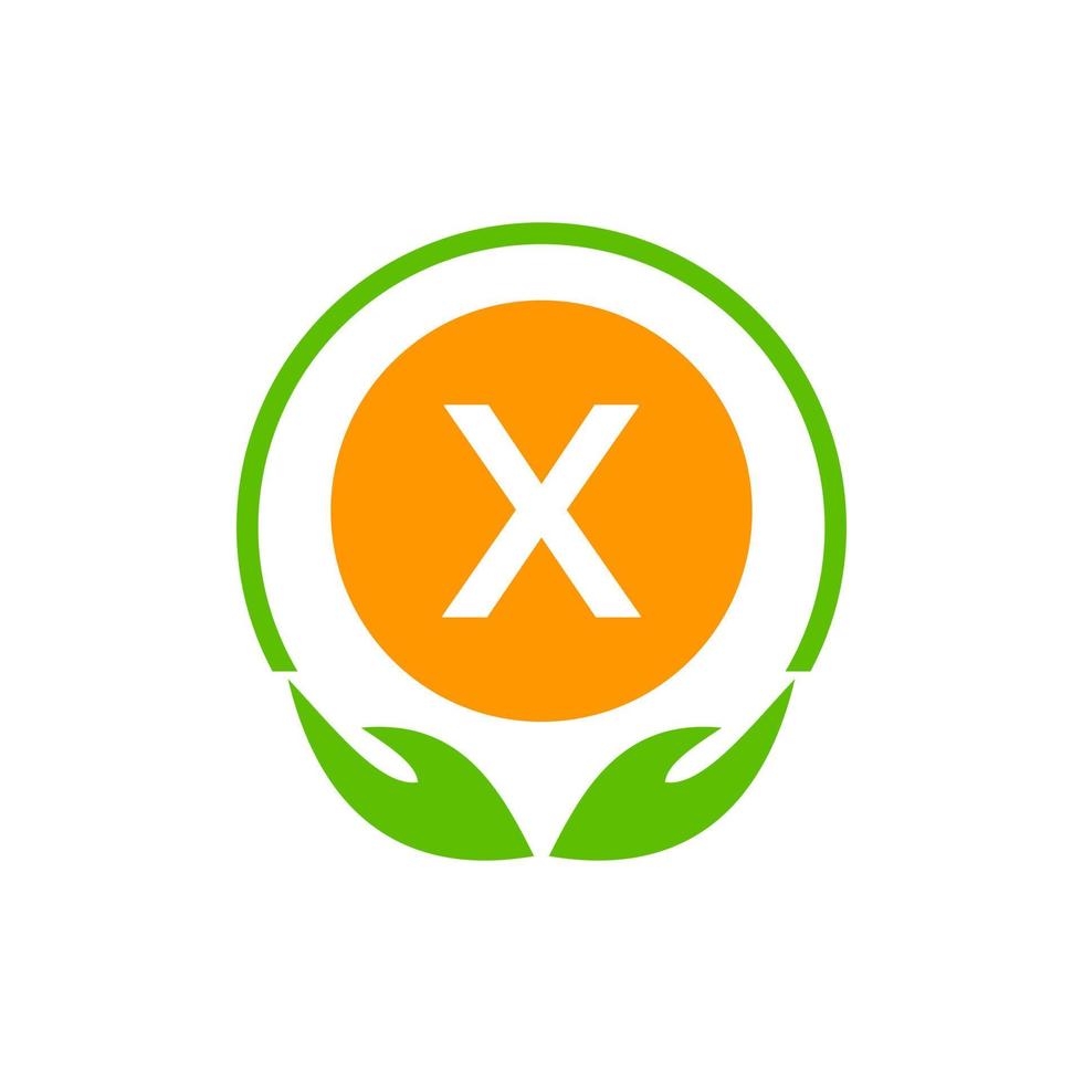 letra x logotipo de atención médica símbolo de farmacia médica. salud, plantilla de logotipo de caridad vector