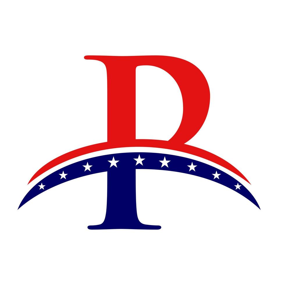 letra inicial p logotipo americano. logo americano de estados unidos vector