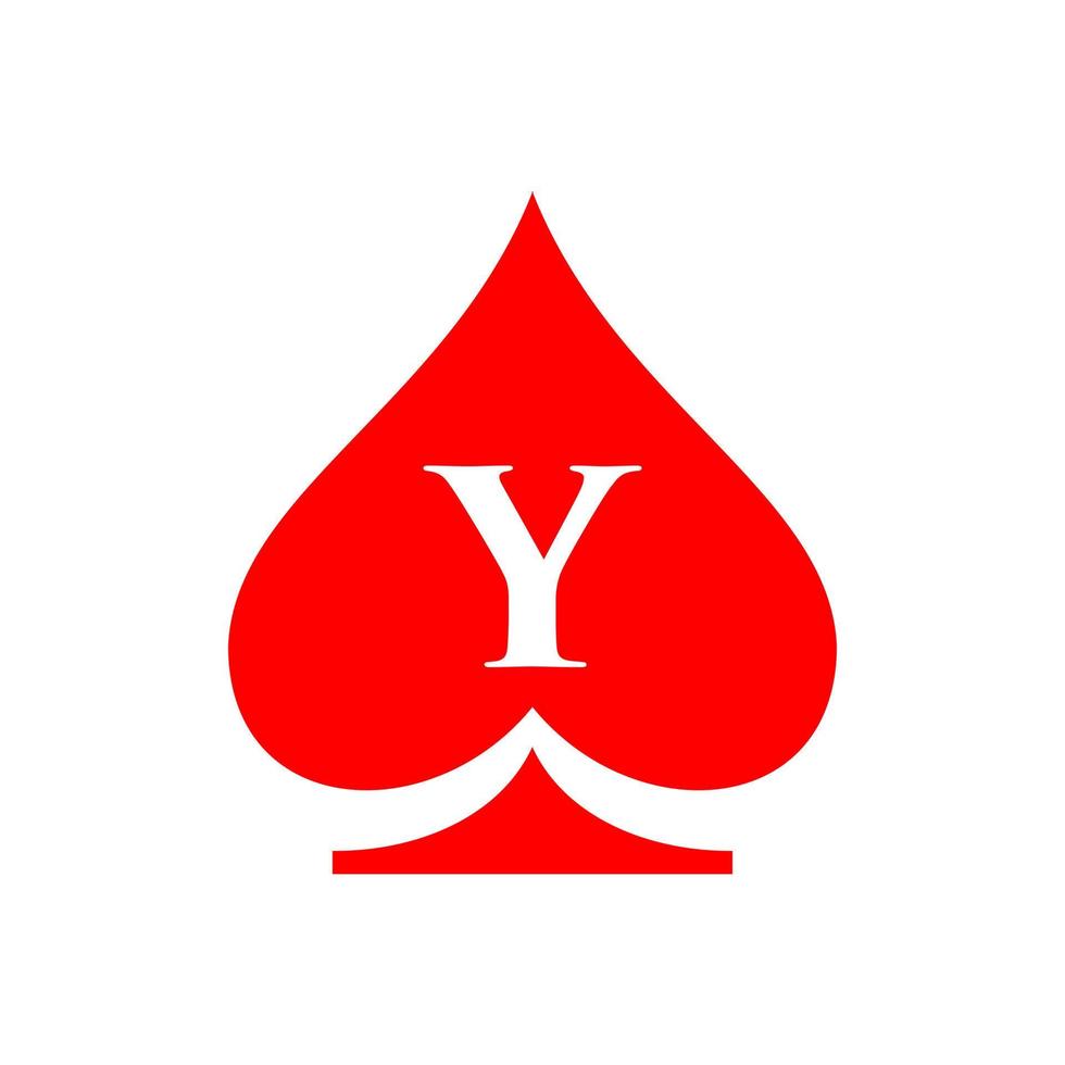 Letter Y Casino Logo. Poker Casino Vegas Logo Template vector