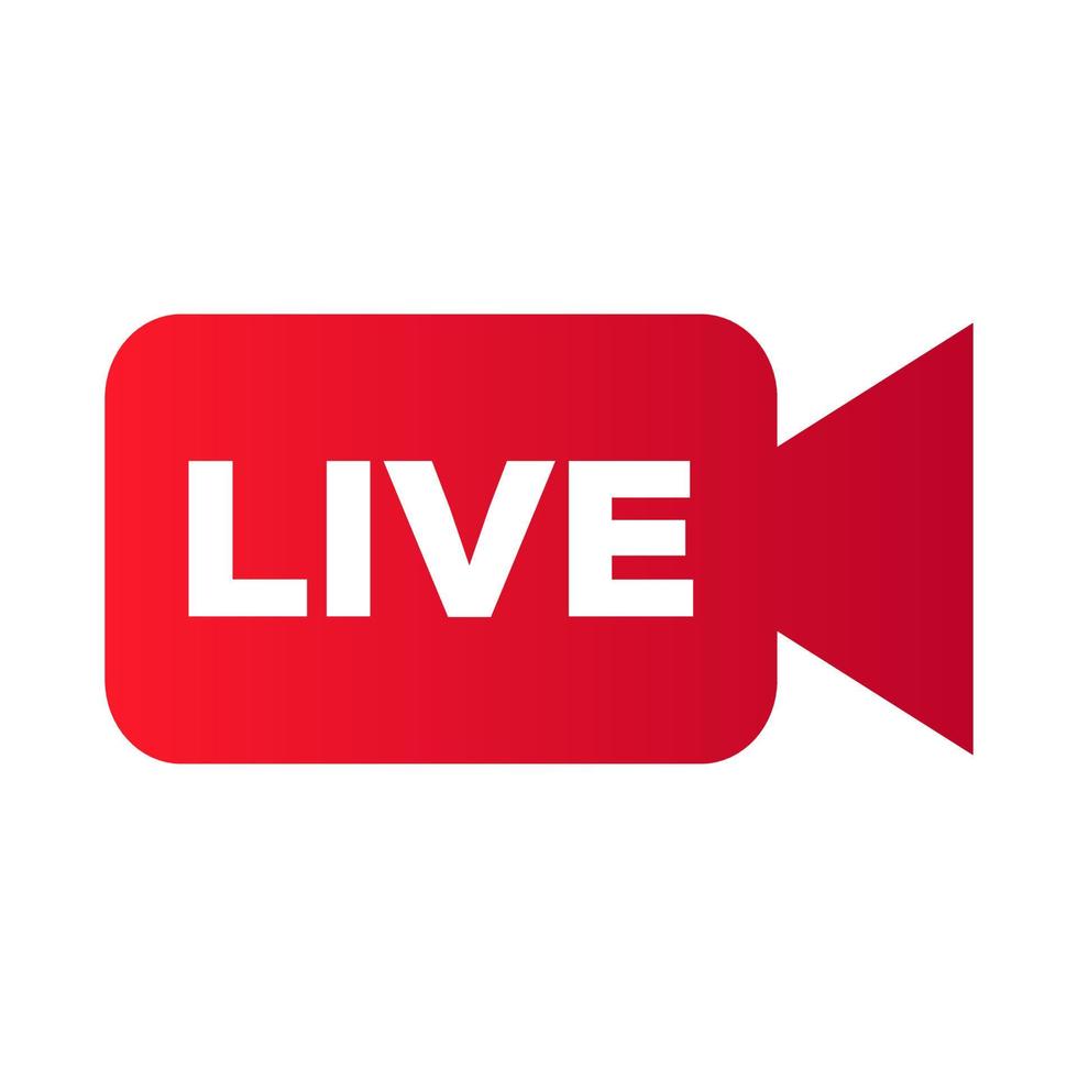 Live stream symbol, icon with play button. Emblem for broadcasting, online tv, sport, news and radio streaming vector