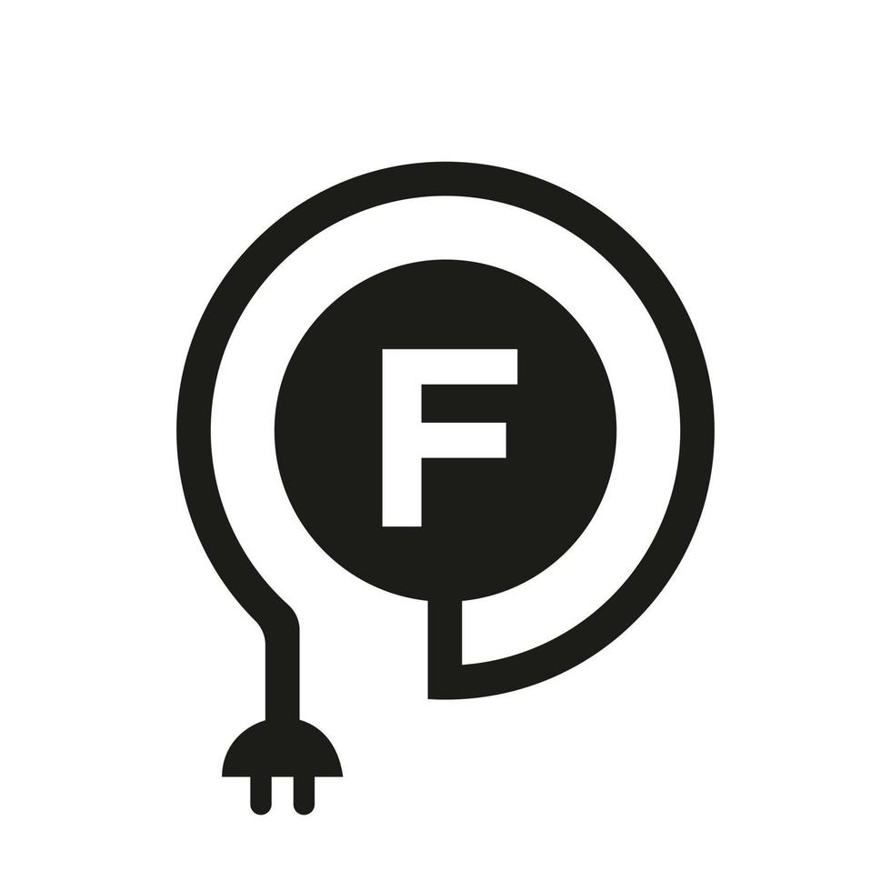 logotipo eléctrico de la letra f vector