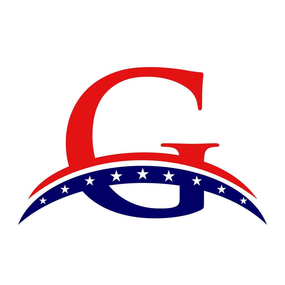 Initial Letter G American Logo. USA American Logo vector