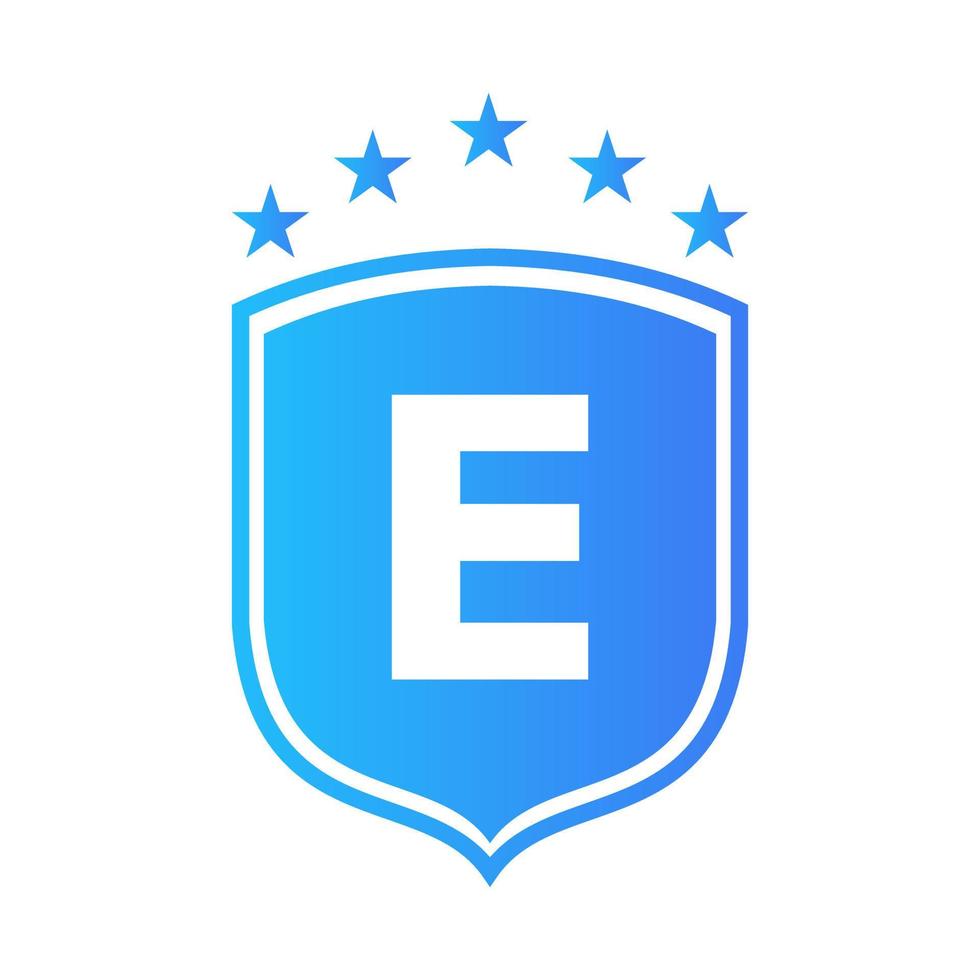 Letter E Shield Logo Security Protection Symbol Sign Design vector