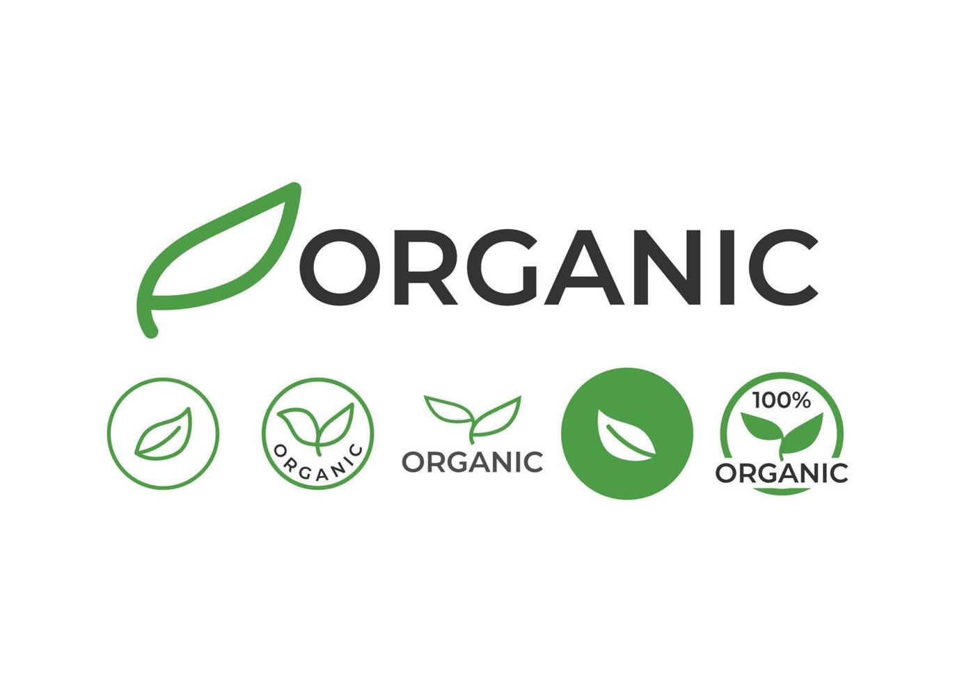 Organic icon  symbol set vector