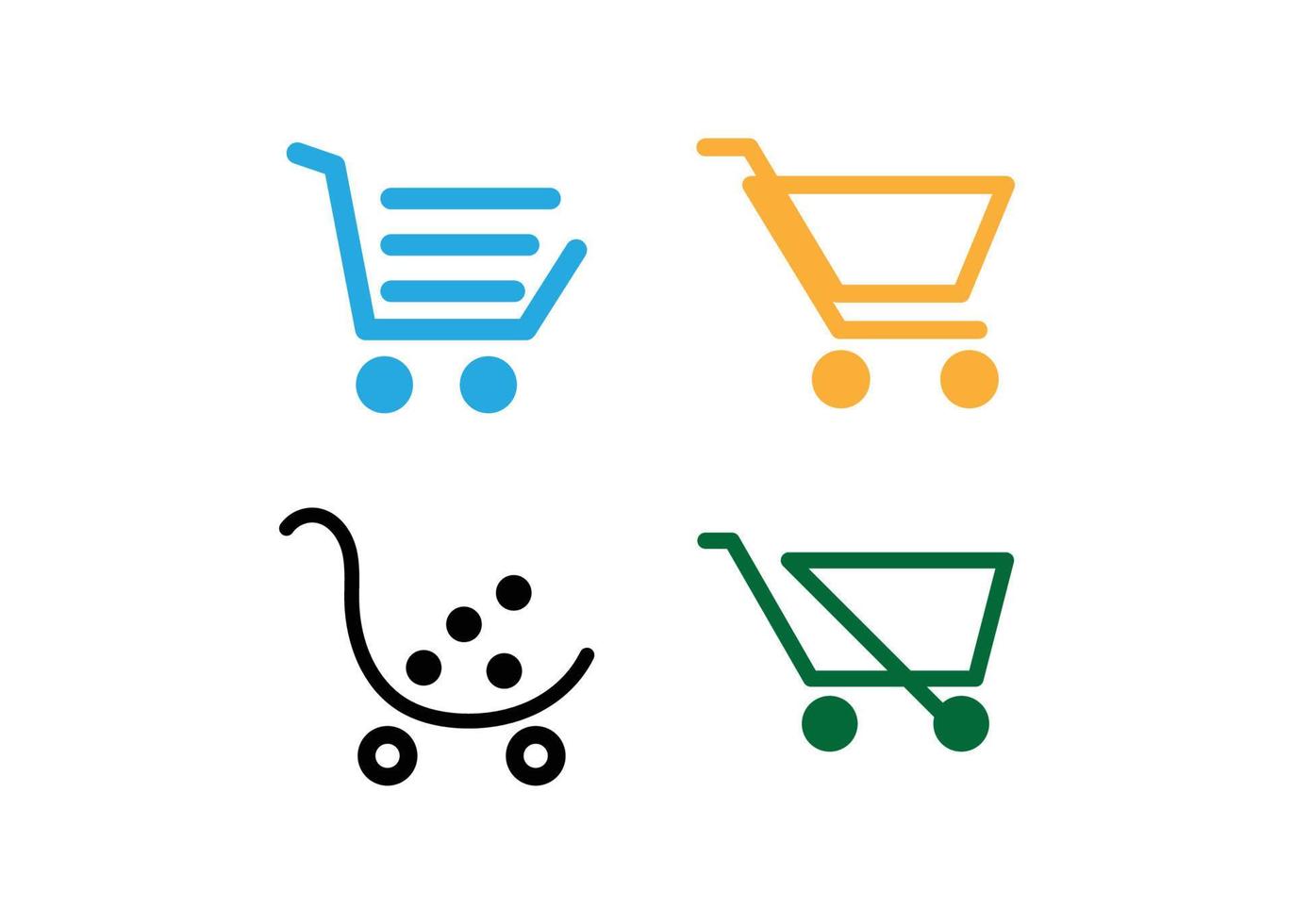 Shopping cart line icon design template isolated vector