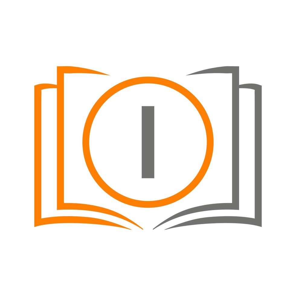 Education Logo On Letter I Template. Initial Educational Sign Concept Template vector