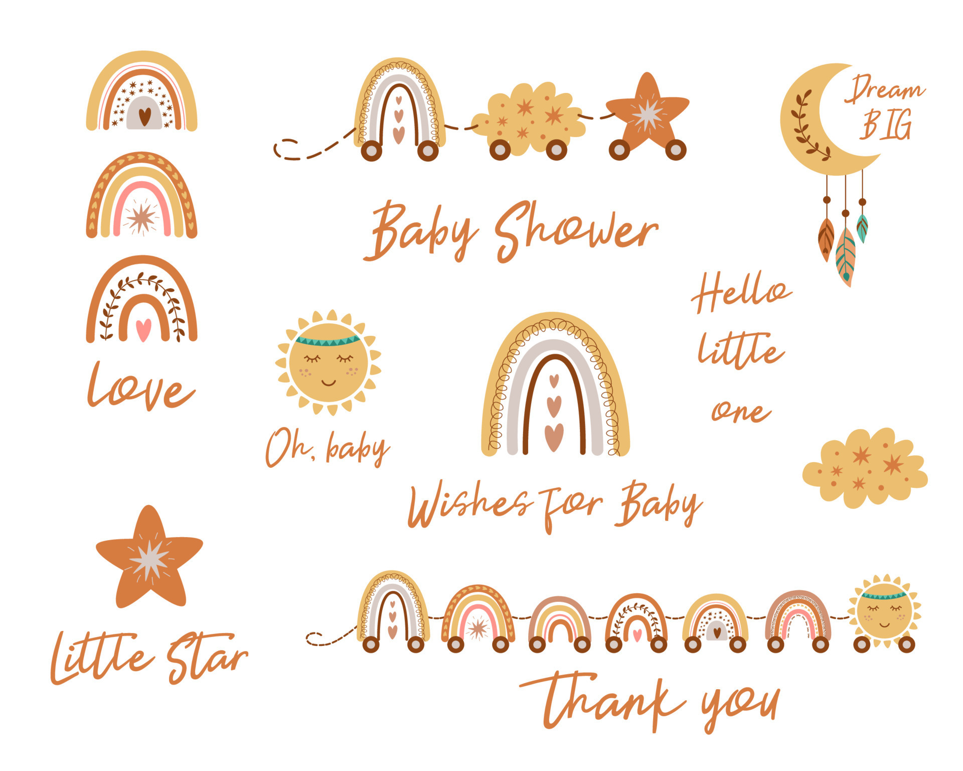baby-shower-phrases-for-boho-invitations-cute-posters-with-moon-stars