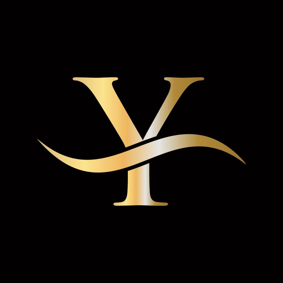 Letter Y Logo Golden Luxurious Symbol Monogram Design vector