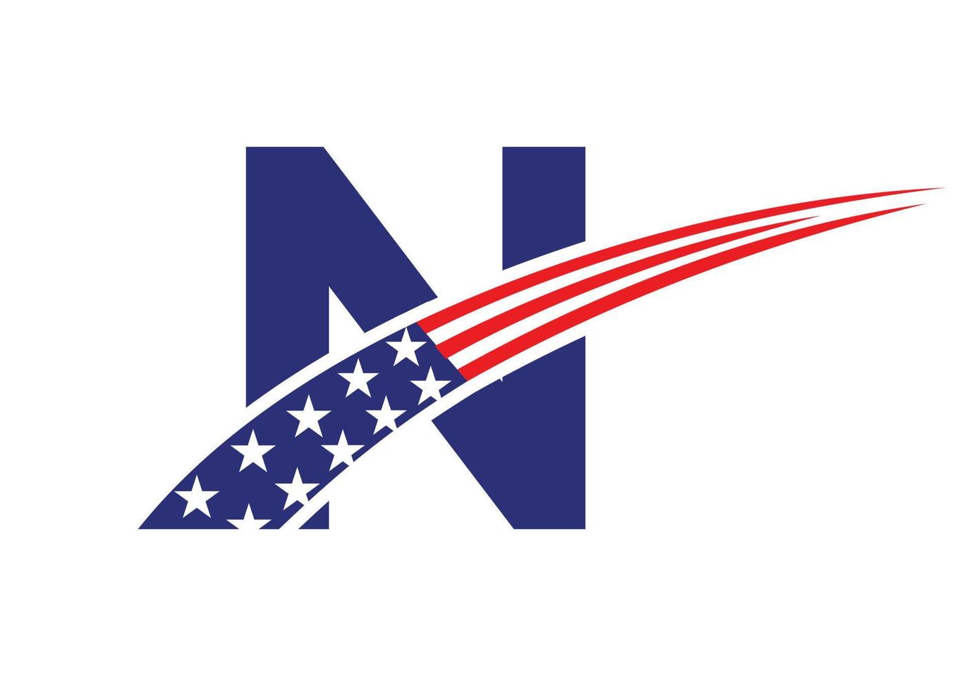 letra inicial n logotipo americano. logo americano de estados unidos vector