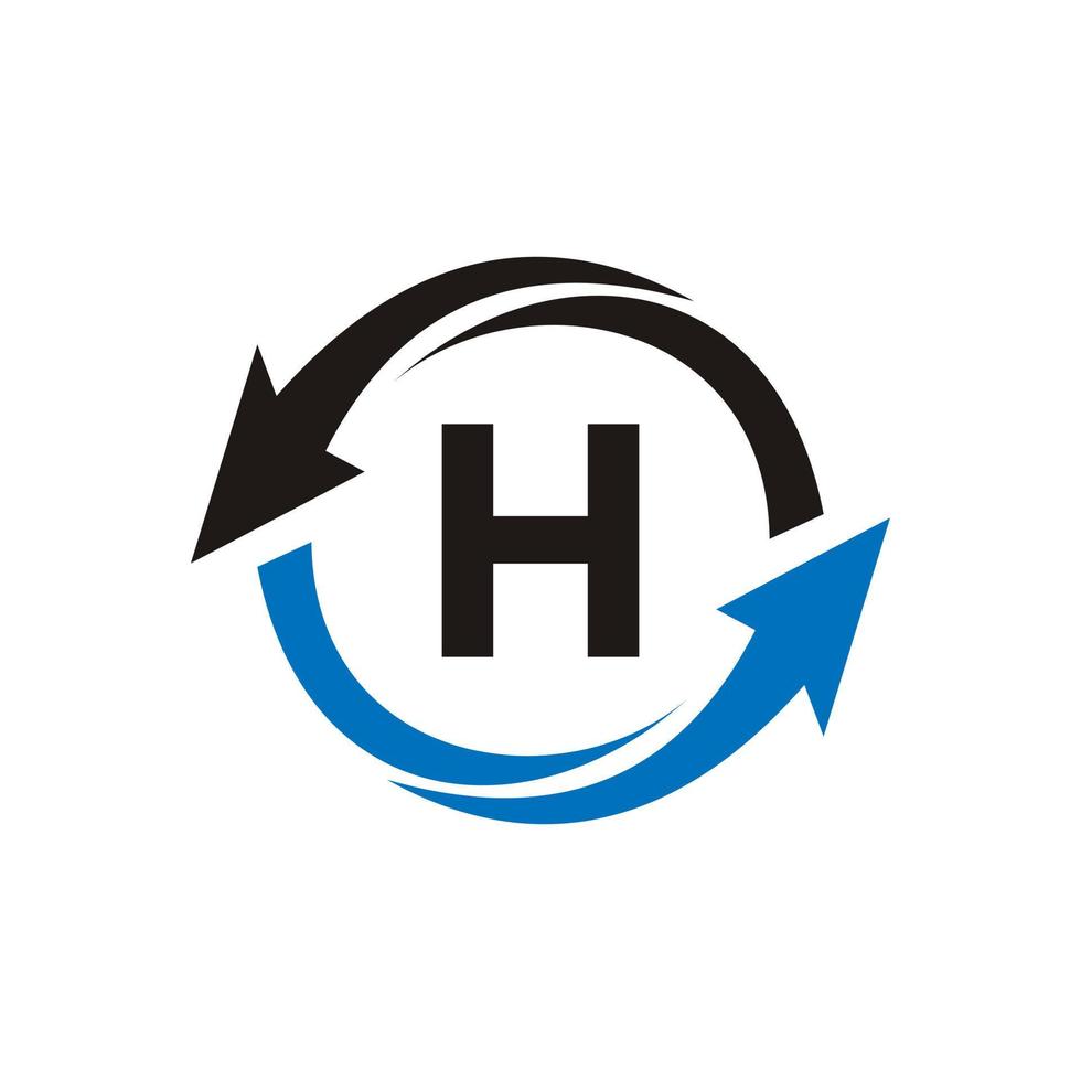 Letter H Financial Logo Concept With Financial Growth Arrow Symbol vector