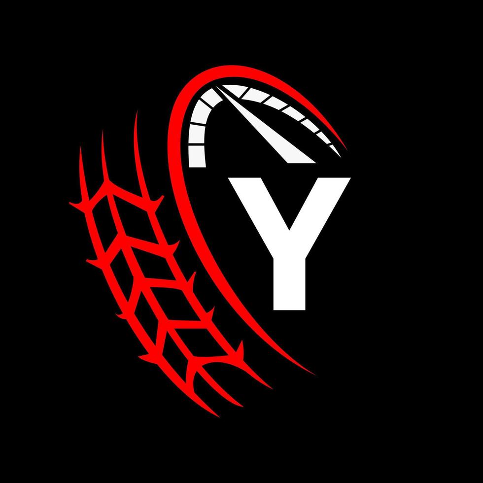 Car Automotive Logo On Letter Y Speed Concept. Sport Car Template For Car Service vector