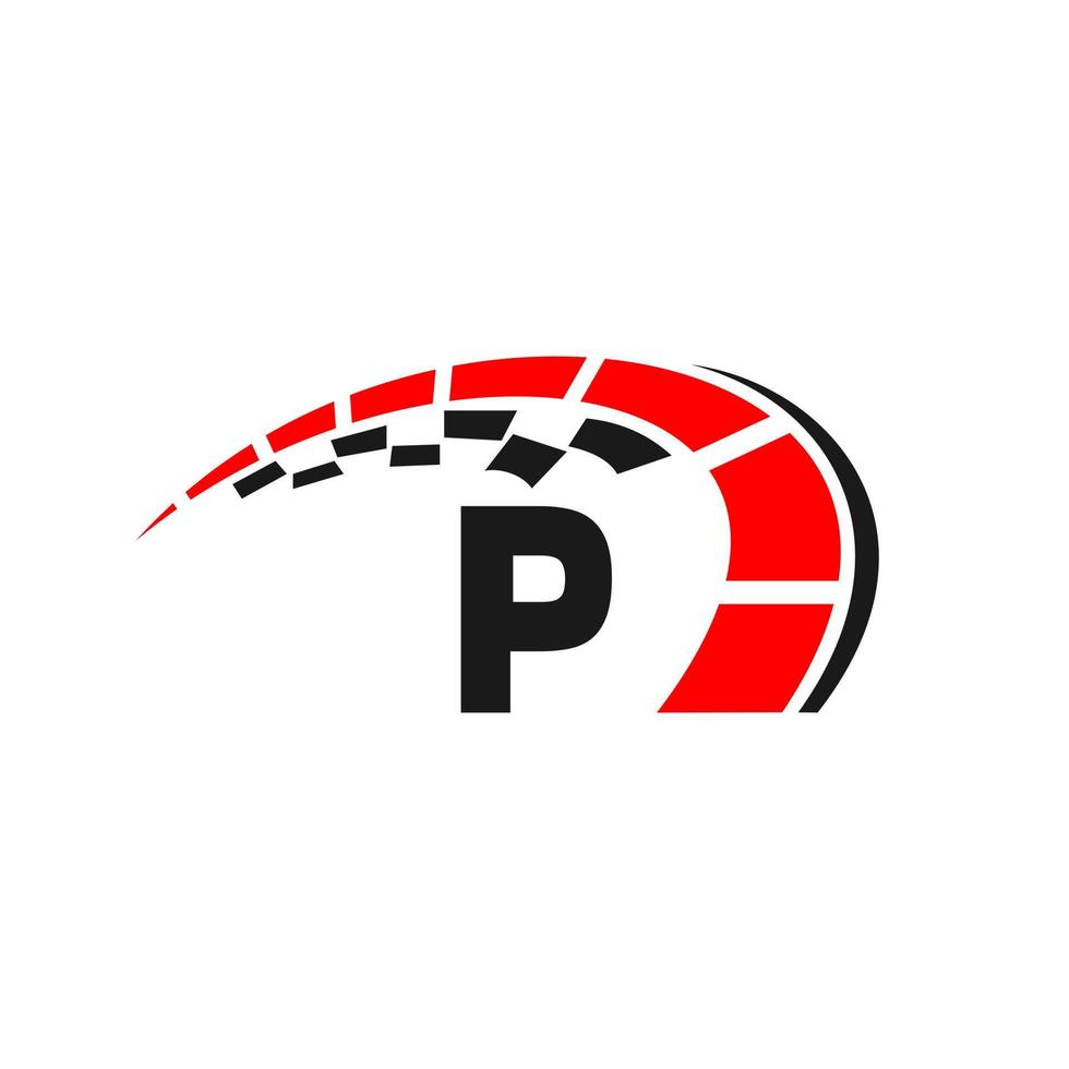 Letter P Car Automotive Template For Cars Service and Cars Repair vector