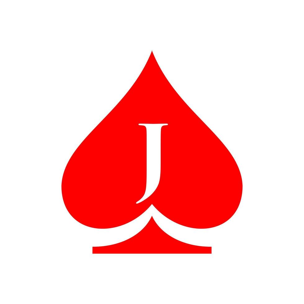 Letter J Casino Logo. Poker Casino Vegas Logo Template vector