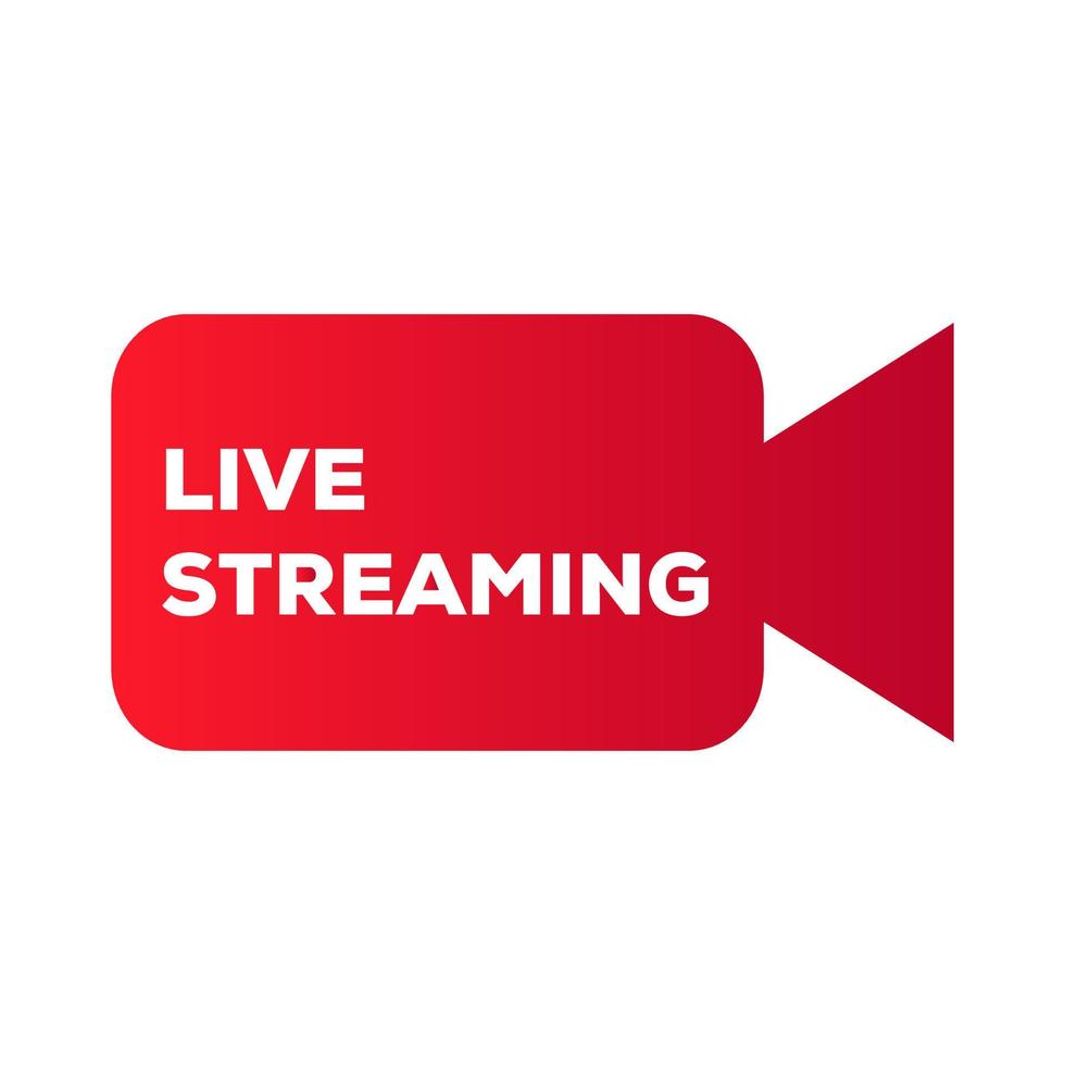 Live stream symbol, icon with play button. Emblem for broadcasting, online tv, sport, news and radio streaming vector