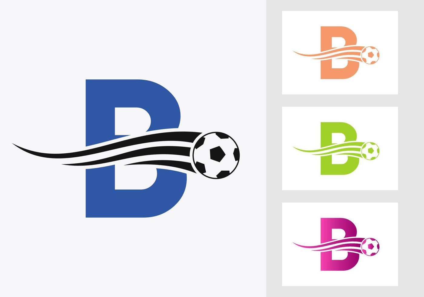 logotipo de fútbol en el cartel de la letra b. emblema del club de fútbol concepto de icono del equipo de fútbol vector