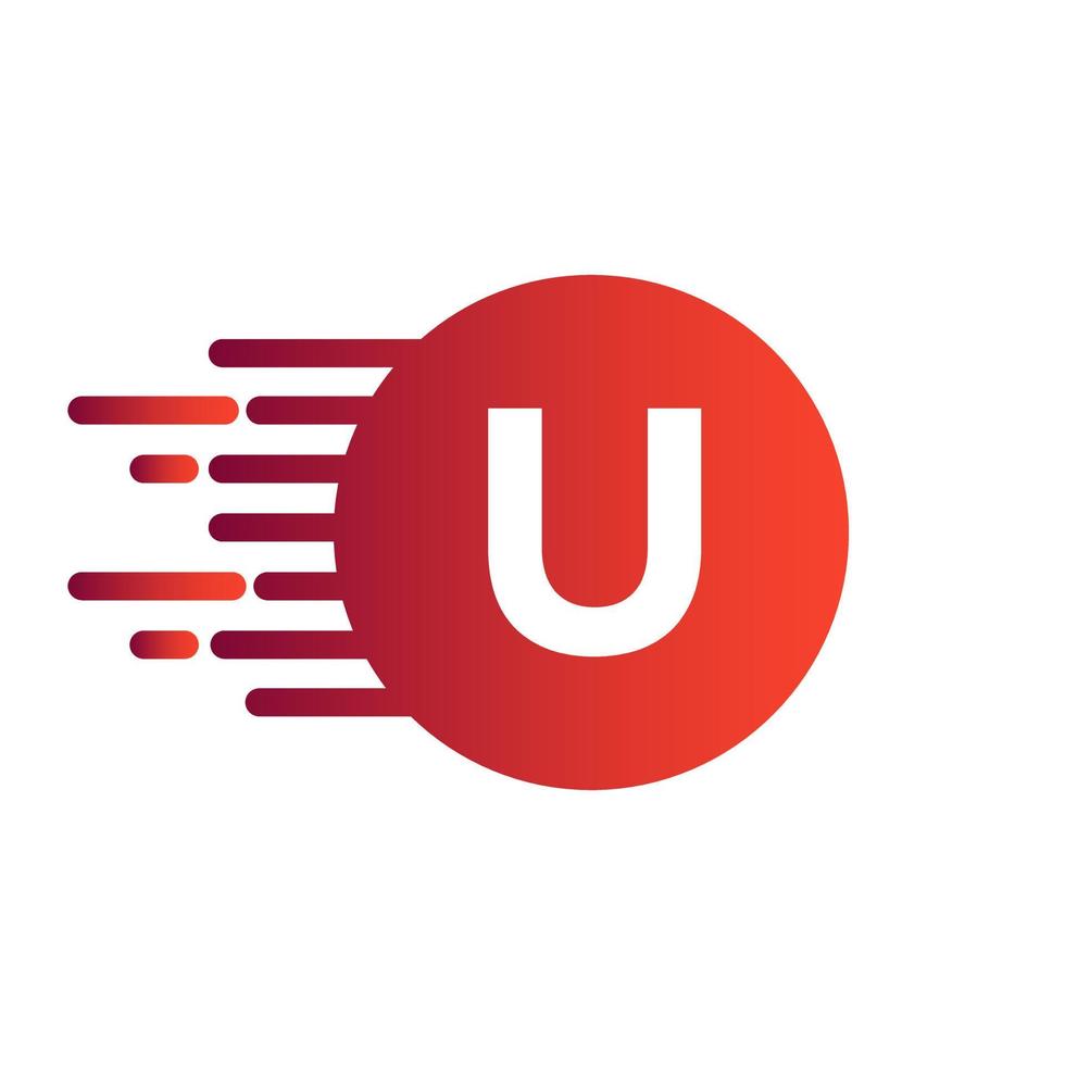 Letter U Logo Design Vector with Dots Vector Template