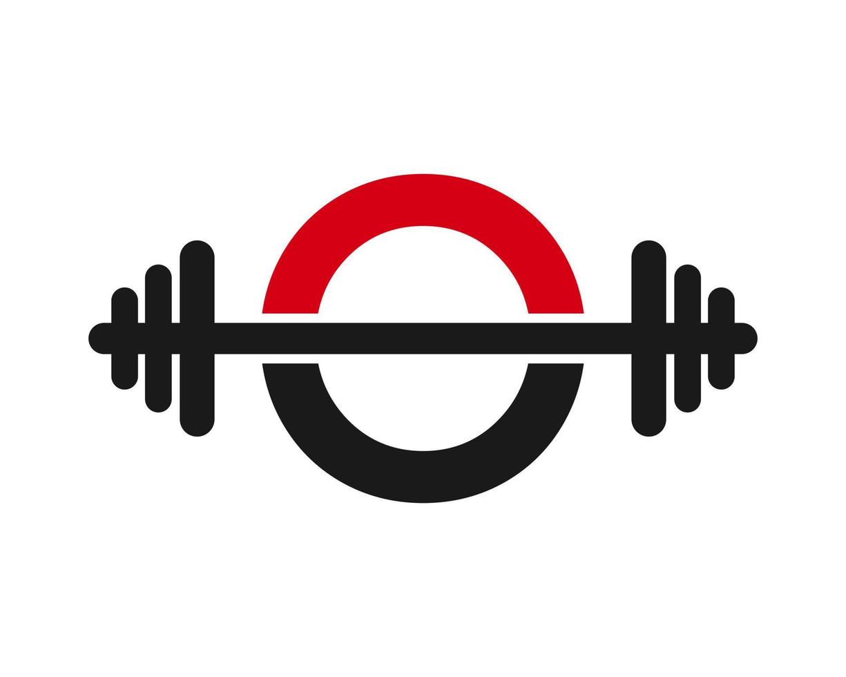 logotipo de gimnasio de fitness en el signo de la letra o vector