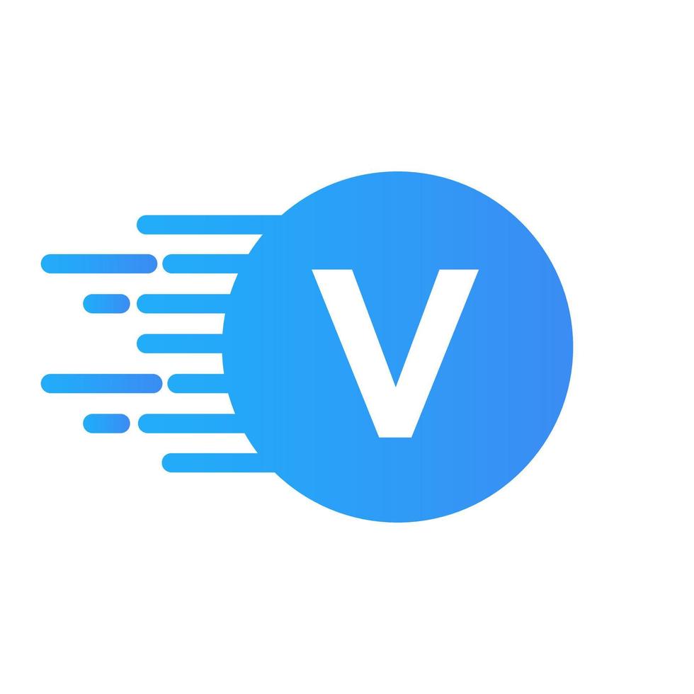 Letter V Logo Design Vector with Dots Vector Template