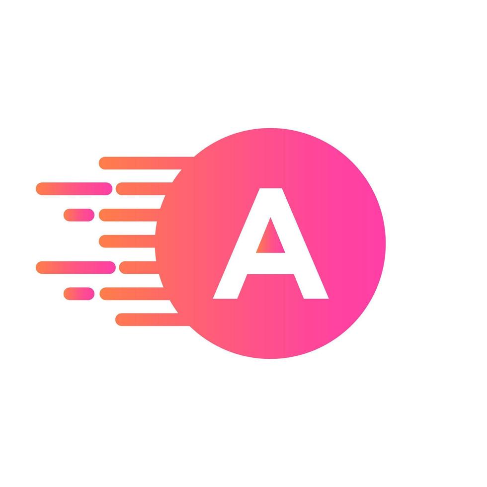 Letter A Logo Design Vector with Dots Vector Template