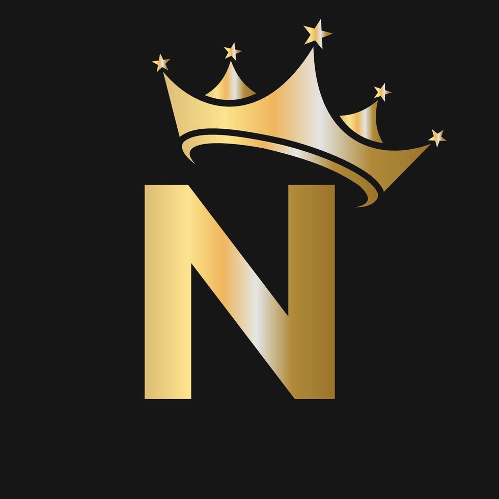 Letter N Crown Logo for Beauty, Fashion, Star, Elegant, Luxury ...