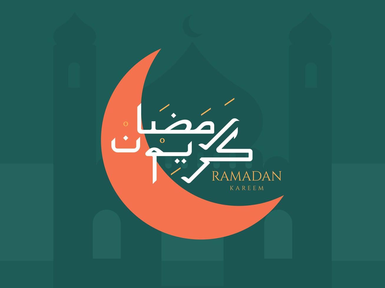 Ramadan Kareem Vector Arabic Calligraphy greeting card illustration