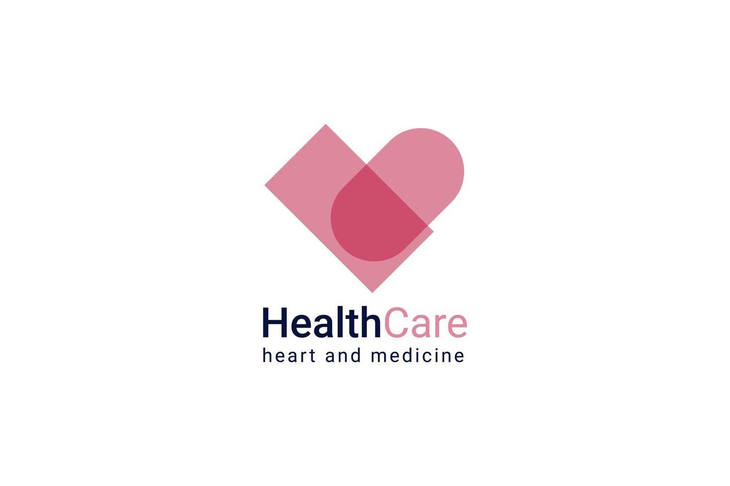 centro médico logo vector icono ilustración, corazón y cápsula