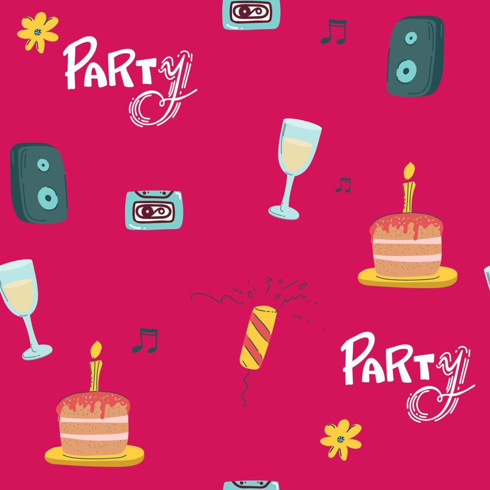 colorful birthday seamless pattern perfect for gift wrap, gift bag and etc vector