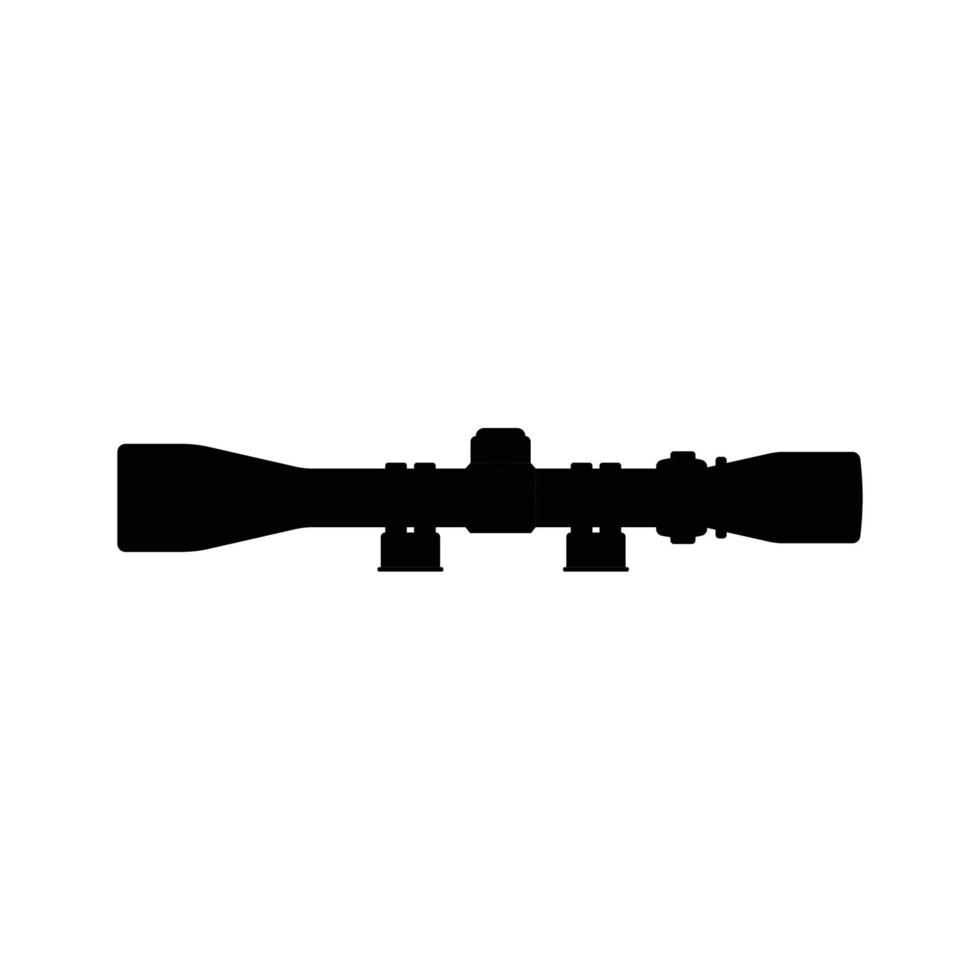 Tactical Scope Silhouette. Black and White Icon Design Element on Isolated White Background vector