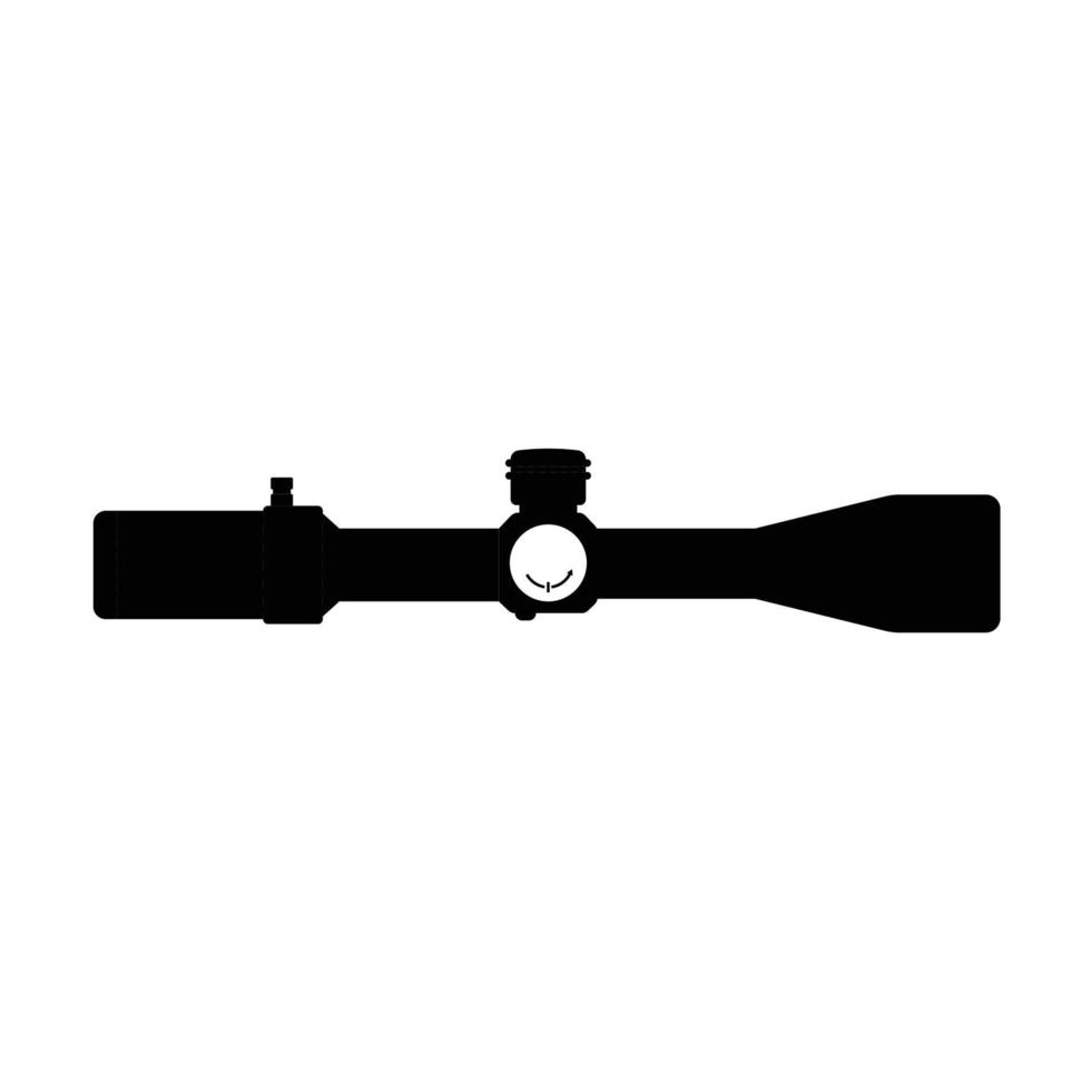 Tactical Scope Silhouette. Black and White Icon Design Element on Isolated White Background vector