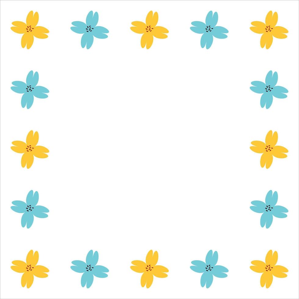 Flowers border template vector